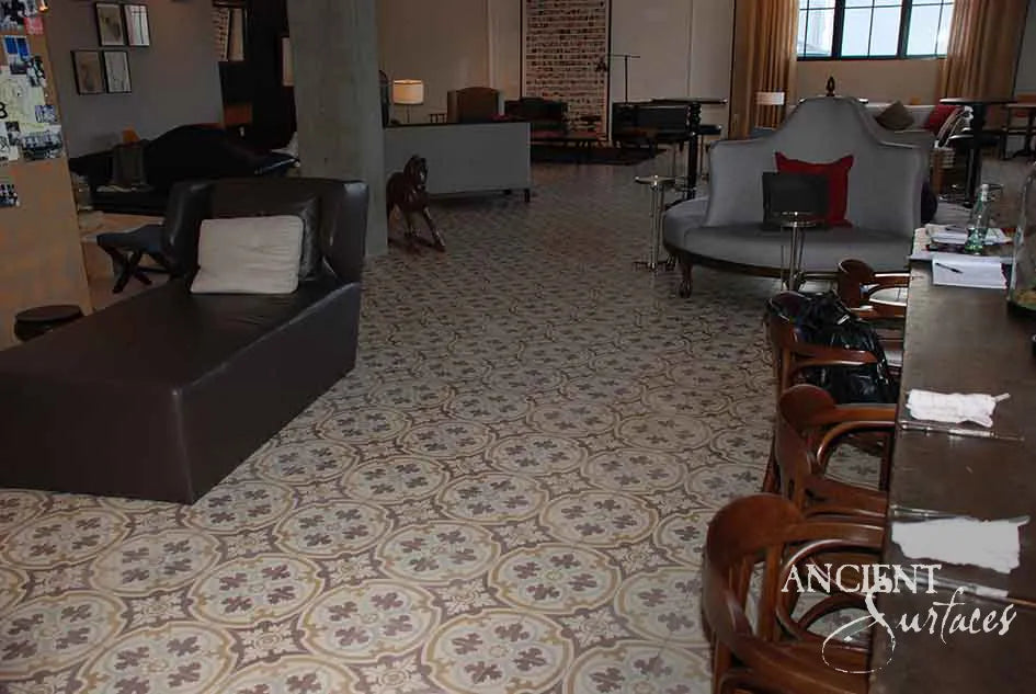 reclaimed_antique_cement_tiles_by_Ancient_Surfaces_handmade_Mediterranean_floor_wall_tiles_vintage_geometric_and_floral_designs_luxury_interior_exterior_restoration