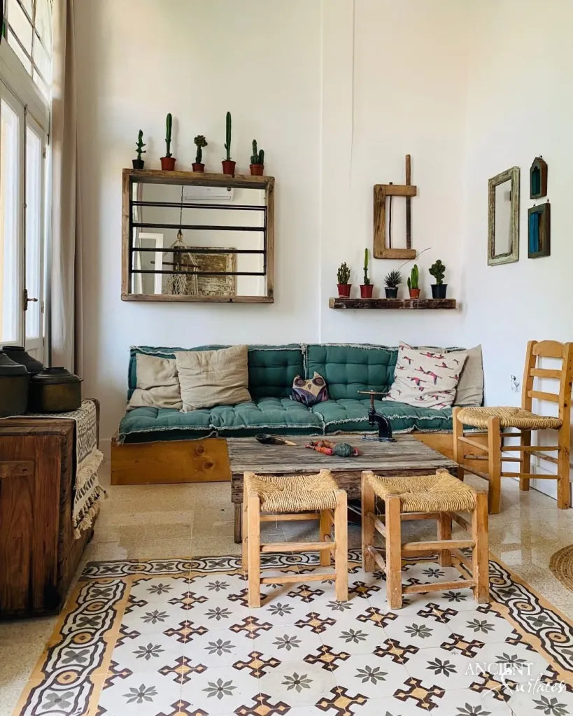 reclaimed_antique_cement_tiles_by_Ancient_Surfaces_handmade_Mediterranean_floor_wall_tiles_vintage_geometric_and_floral_designs_luxury_interior_exterior_restoration